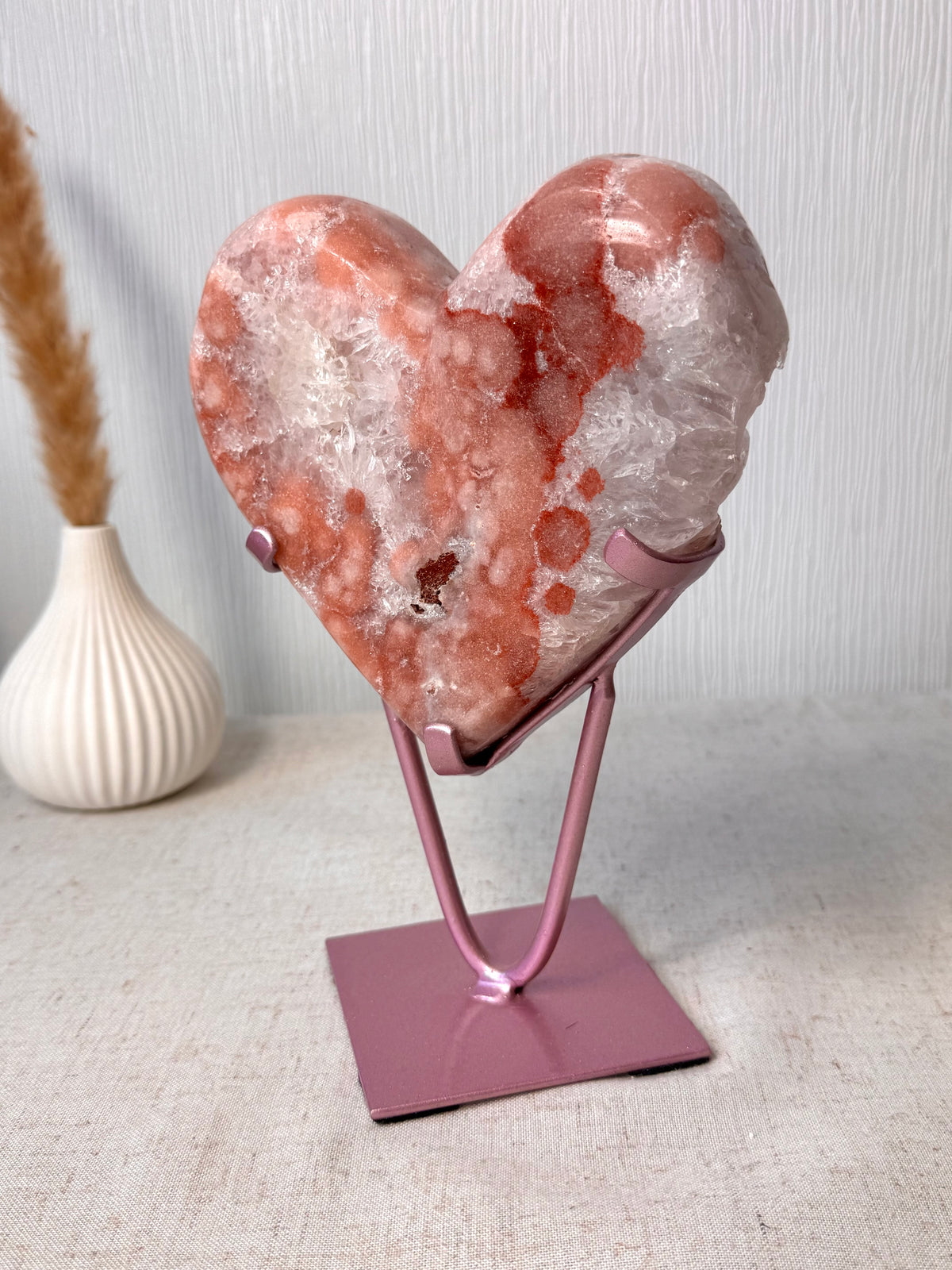 Pink Amethyst Heart On Stand ❤️