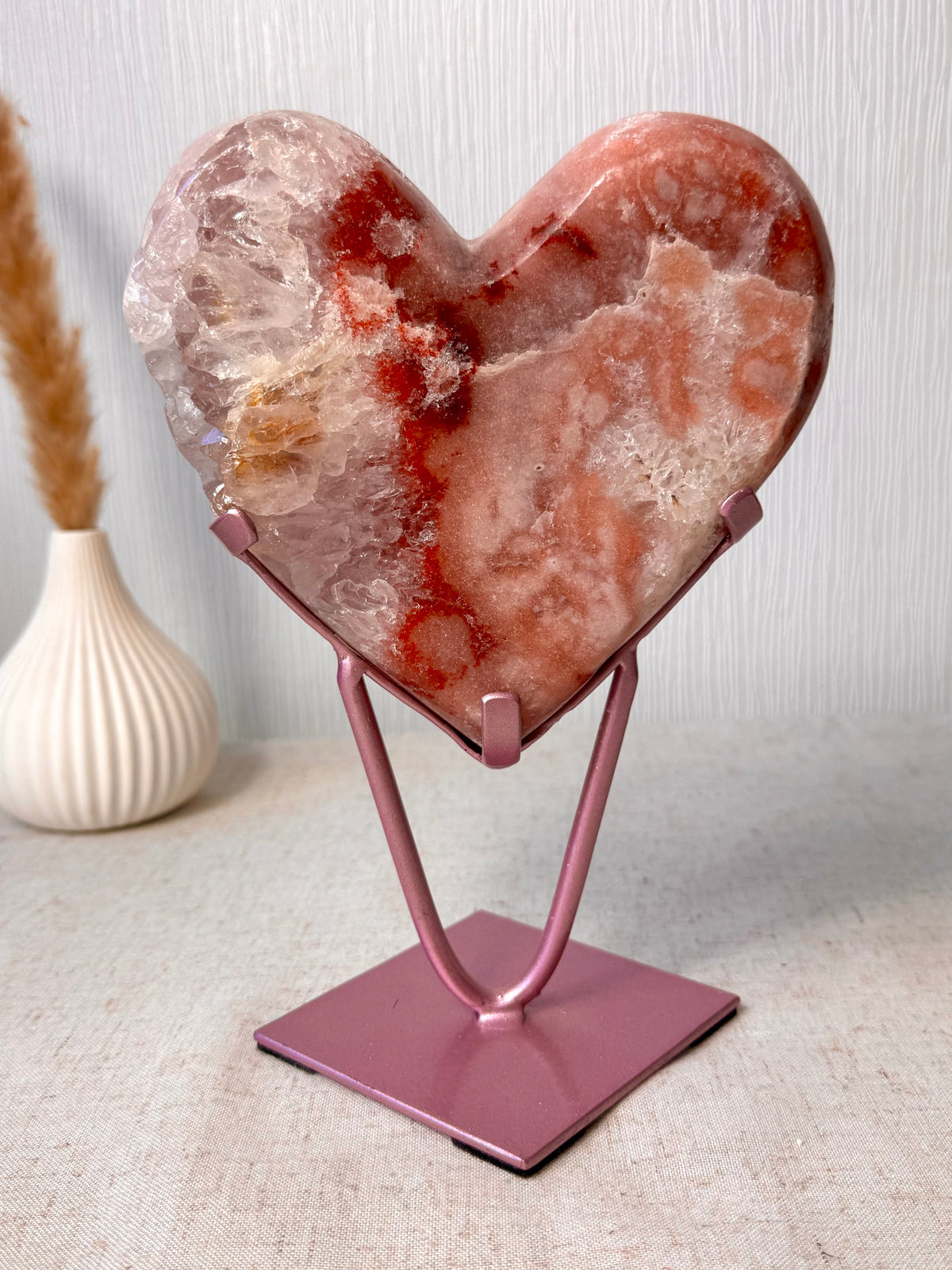 Pink Amethyst Heart On Stand ❤️