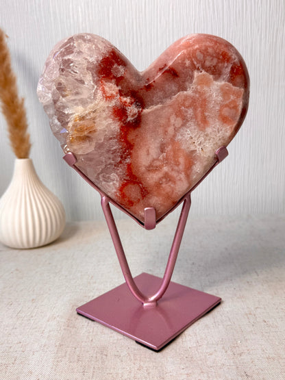 Pink Amethyst Heart On Stand ❤️
