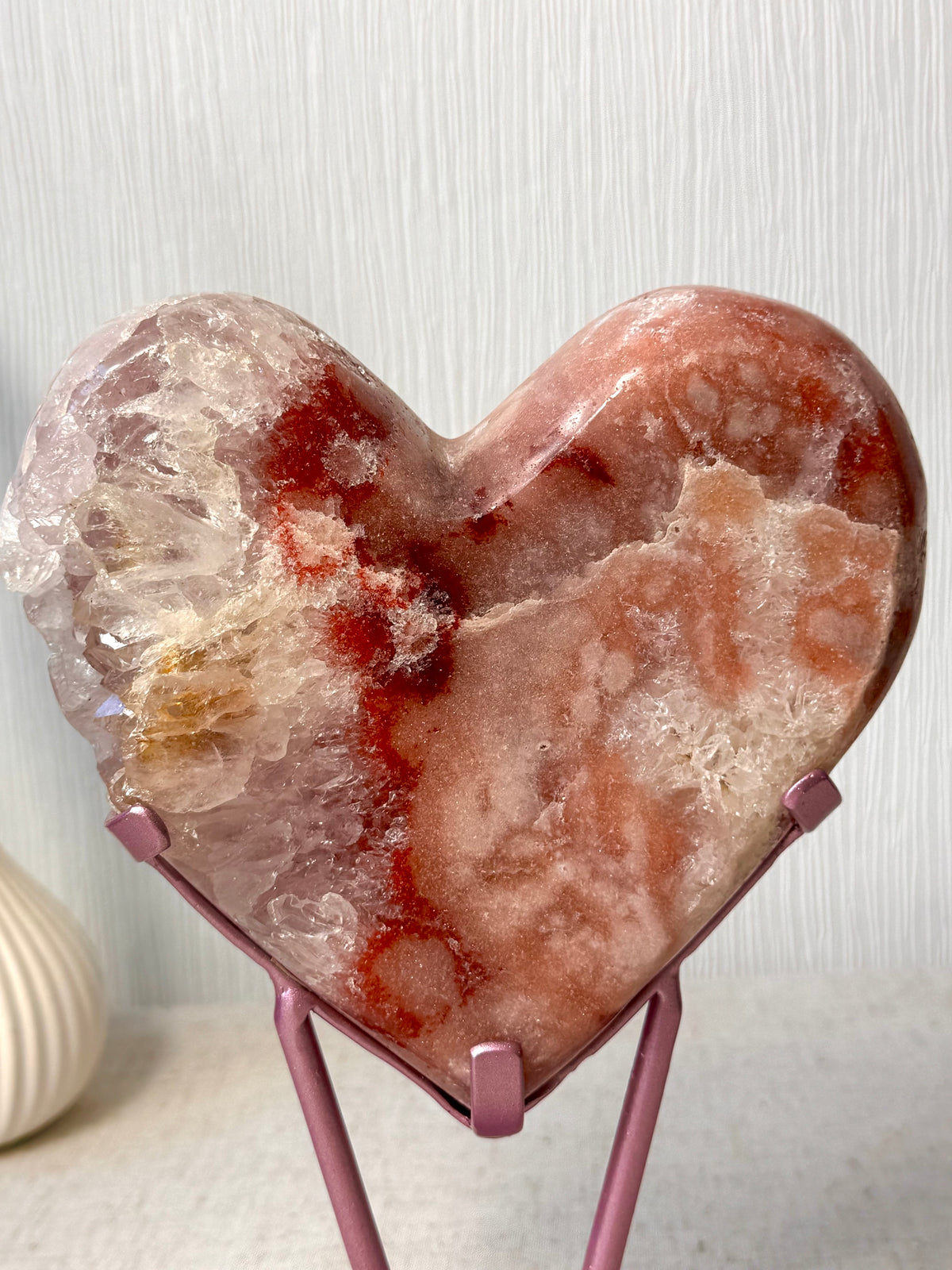 Pink Amethyst Heart On Stand ❤️