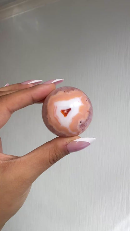 Carnelian Flower Agate Sphere 🧡