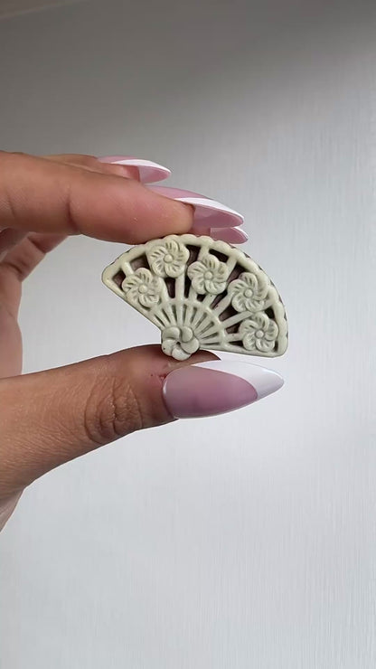 Taiji Stone Mini Fan Carving 🪭