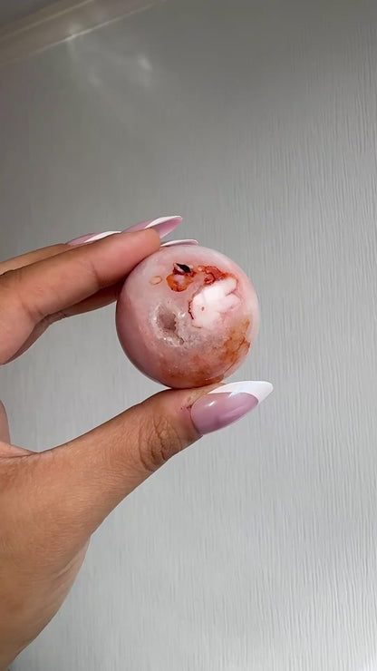 Carnelian Flower Agate Sphere 🧡
