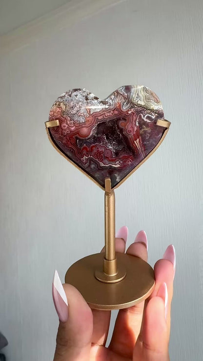 Mexican Crazy Lace Heart On Stand ❤️
