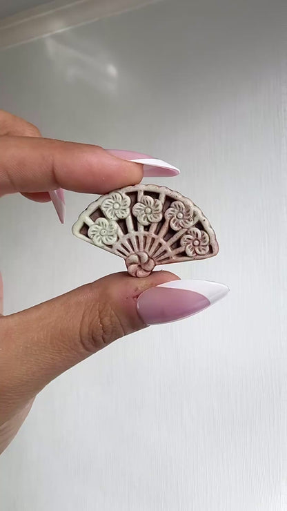 Taiji Stone Mini Fan Carving 🪭