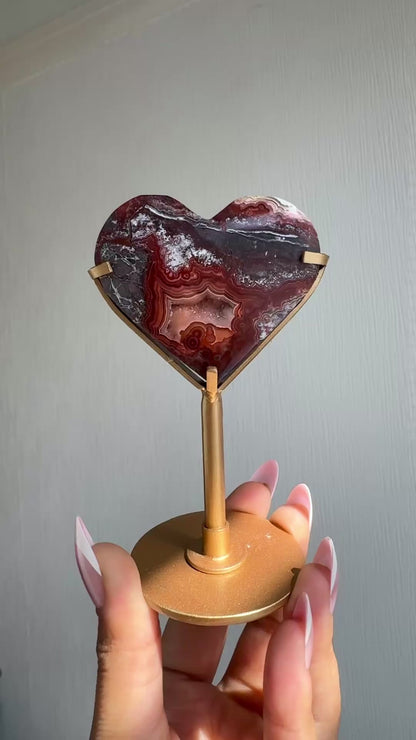 Mexican Crazy Lace Heart On Stand ❤️