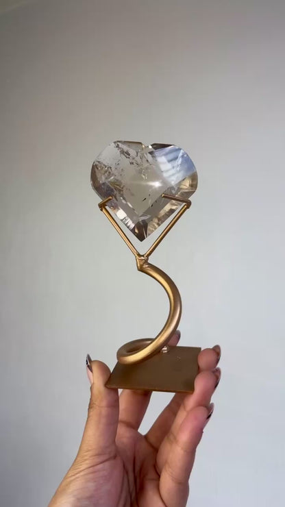 Faceted Smokey Quartz Heart on Stand 🤎
